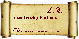 Latosinszky Norbert névjegykártya